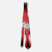 Symmetrical Abstract Motif in Red and Black ネクタイ (裏面)