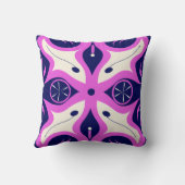 Symmetrical Abstract Pattern in Purple and White クッション (裏面)
