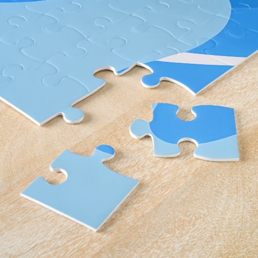 Symmetrical Abstract Pattern in Purple and White ジグソーパズル (側面)