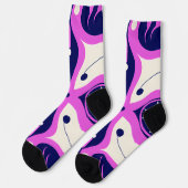 Symmetrical Abstract Pattern in Purple and White ソックス (左)