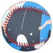 Symmetrical Abstract Pattern in Purple and White ソフトボール (正面左)