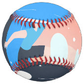 Symmetrical Abstract Pattern in Purple and White ソフトボール (正面)