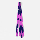 Symmetrical Abstract Pattern in Purple and White ネクタイ (裏面)