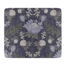 Symmetrical dark purple floral pattern カッティングボード