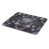 Symmetrical dark purple floral pattern カッティングボード (角)