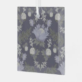 Symmetrical dark purple floral pattern ガラスオーナメント (正面左)