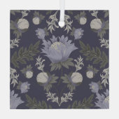 Symmetrical dark purple floral pattern ガラスオーナメント (裏面)