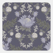 Symmetrical dark purple floral pattern
