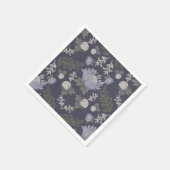 Symmetrical dark purple floral pattern スタンダードカクテルナプキン (角)