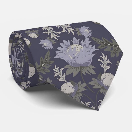Symmetrical dark purple floral pattern ネクタイ (ロール)