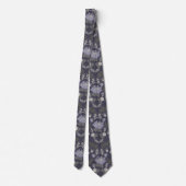 Symmetrical dark purple floral pattern ネクタイ (裏面)