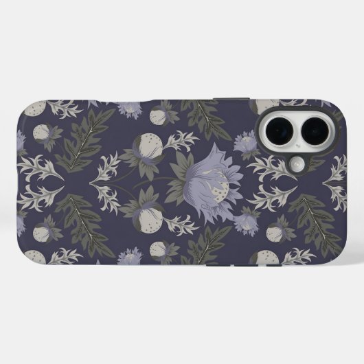 Symmetrical dark purple floral pattern Case-Mate iPhoneケース (裏面 (横))