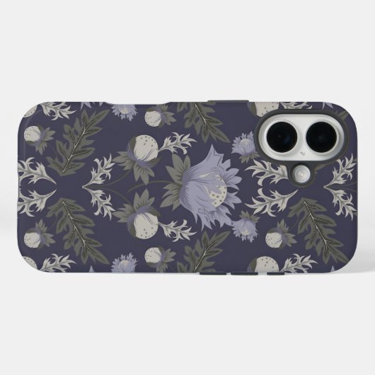 Symmetrical dark purple floral pattern Case-Mate iPhoneケース (裏面 (横))
