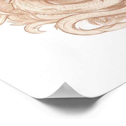 Symmetrical Heraldic Art: Gothic Dragon Emblem ポスター (角)