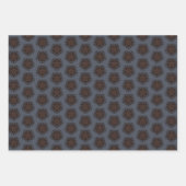 Symmetrical Line Drawing Mechanical Floral Style ラッピングペーパーシート (正面)