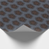 Symmetrical Line Drawing Mechanical Floral Style ラッピングペーパー (角)