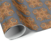 Symmetrical Line Drawing With Earth Tone Colors ラッピングペーパー (ロールコーナー)