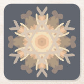 Symmetrical Line Drawing With Earthy Brown Colors スクエアペーパーコースター (正面)