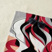 Symmetrical Red and Black Abstract Flow Pattern ビーチタオル (インサイチュ)