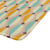 Symmetrical retro pattern with interlocking teal カッティングボード (角)