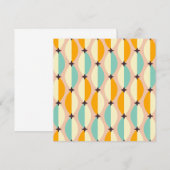 Symmetrical retro pattern with interlocking teal サンキューカード (正面/裏面)