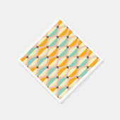 Symmetrical retro pattern with interlocking teal スタンダードカクテルナプキン (角)