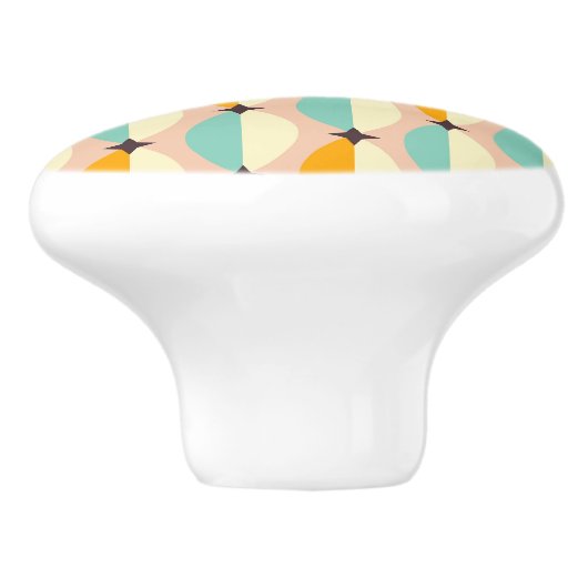 Symmetrical retro pattern with interlocking teal セラミックノブ (側面)