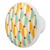 Symmetrical retro pattern with interlocking teal セラミックノブ (右)