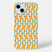 Symmetrical retro pattern with interlocking teal Case-Mate iPhoneケース (裏面)