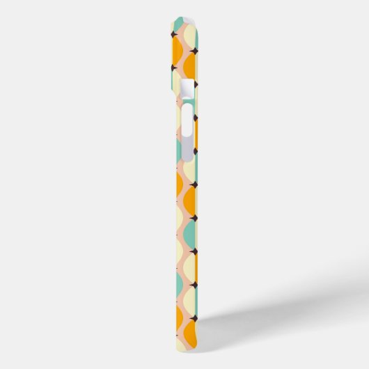 Symmetrical retro pattern with interlocking teal Case-Mate iPhoneケース (裏面 / 左)