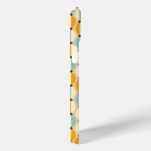 Symmetrical retro pattern with interlocking teal Case-Mate iPhoneケース (裏面 / 右)