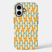 Symmetrical retro pattern with interlocking teal Case-Mate iPhoneケース (裏面)