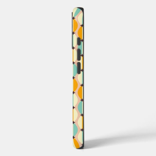 Symmetrical retro pattern with interlocking teal Case-Mate iPhoneケース (裏面 / 左)