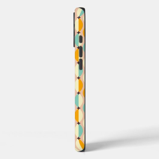 Symmetrical retro pattern with interlocking teal Case-Mate iPhoneケース (裏面 / 左)