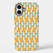 Symmetrical retro pattern with interlocking teal Case-Mate iPhoneケース (裏面)
