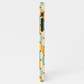 Symmetrical retro pattern with interlocking teal iPhoneケース (左側)