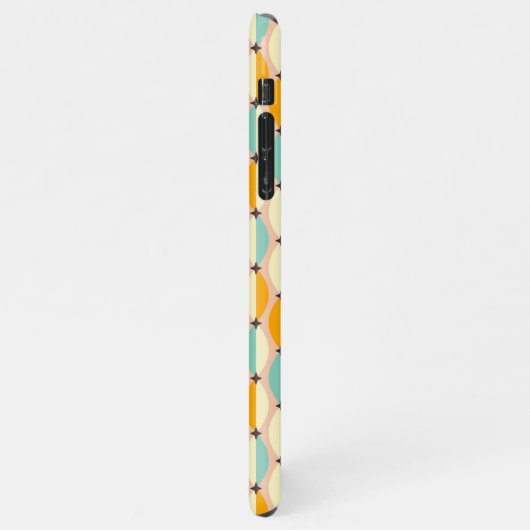 Symmetrical retro pattern with interlocking teal iPhoneケース (左側)
