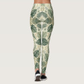Symmetrical Sage Green Monstera Leaves  レギンス (裏面)
