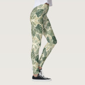 Symmetrical Sage Green Monstera Leaves  レギンス (右)