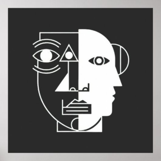 Symmetry Interrupted: The Face Between Angles T-Sh ポスター (正面)