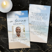 Sympathy Beach In Loving Memory Photo Prayer Card