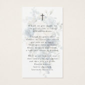 Sympathy Blue Floral Photo Cross Prayer Card (裏面)