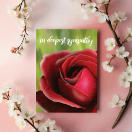 Sympathy Card: Deep Red Rose Customizeable カード