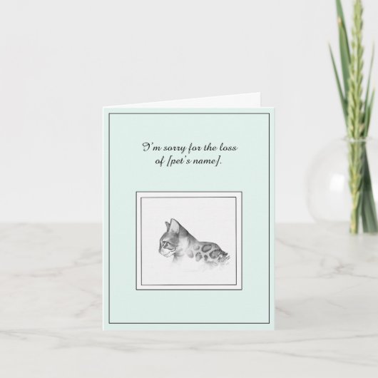Sympathy Card for Loss of a Cat カード (正面)