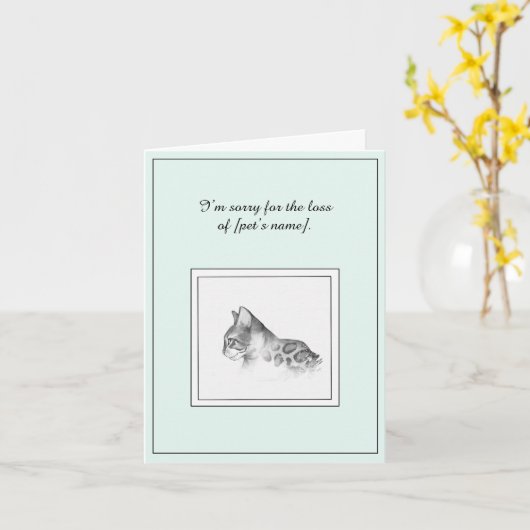 Sympathy Card for Loss of a Cat カード (黄色い花)