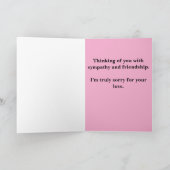 Sympathy Card with a Photo of a Canna Lily カード (内部)