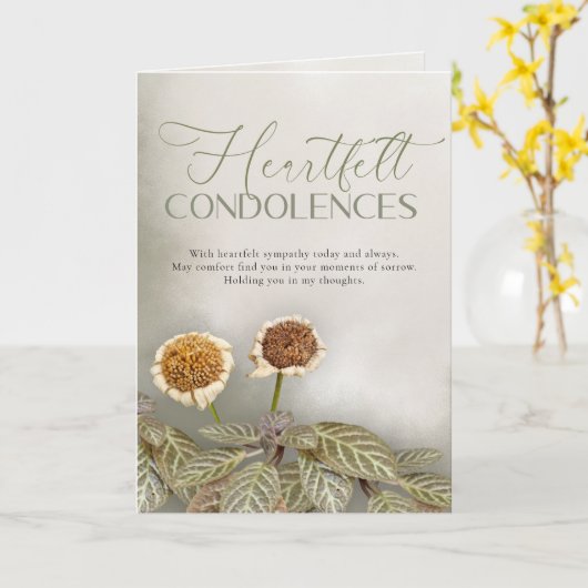 Sympathy Card with Customizable Message  カード (黄色い花)