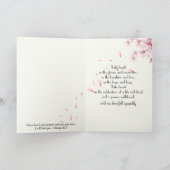 Sympathy Cherry Blossom Branch With Dewdrops カード (内部)