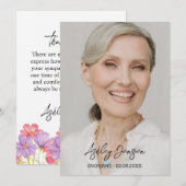 Sympathy Cosmos Photo Funeral Thank You Card サンキューカード (正面/裏面)