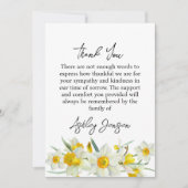 Sympathy Daffodil Funeral Thank You Card サンキューカード (正面)